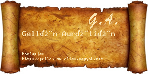 Gellén Aurélián névjegykártya